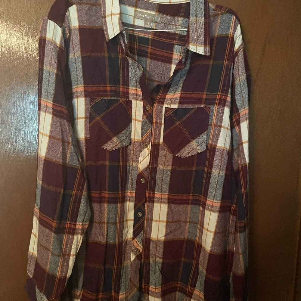 Classic Red and White Button Down Shirt
